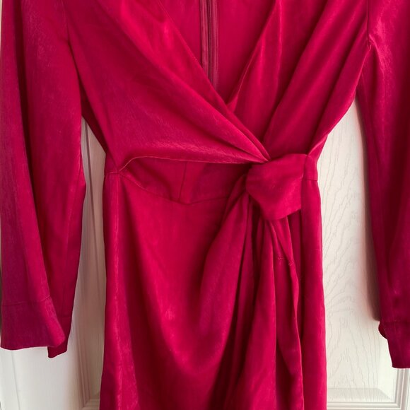 ZARA Wrap Style long sleeve size Med Hot Pink - Picture 2 of 7